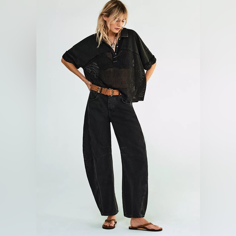 We The Free Good Luck Mid-Rise Barrel Jeans